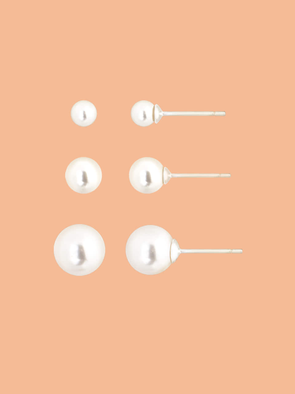 White Pearl Pearl Earring (3 SIZE)