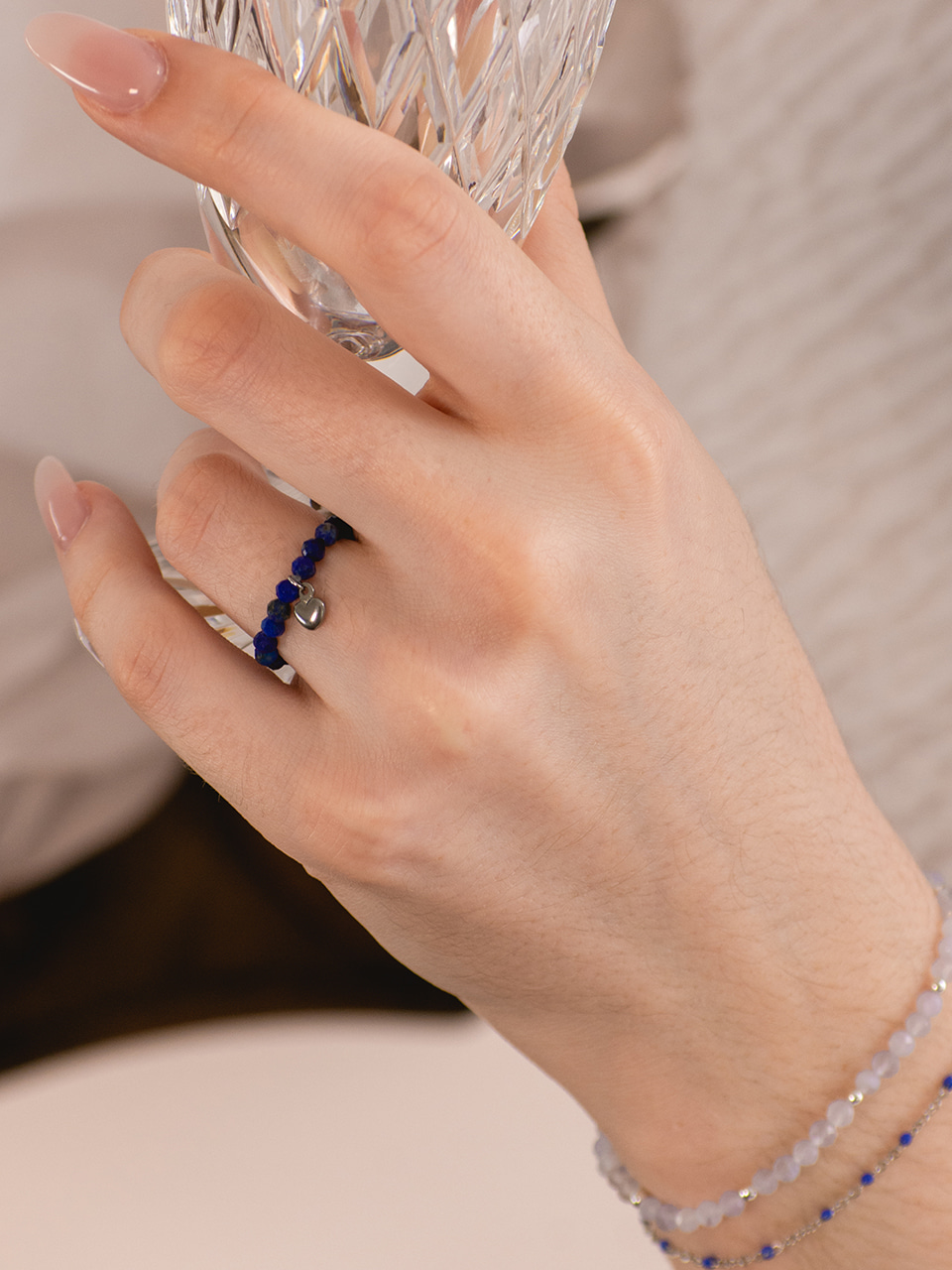 [BLACKPINK sale] Lapis Lazuli Heart Ring.